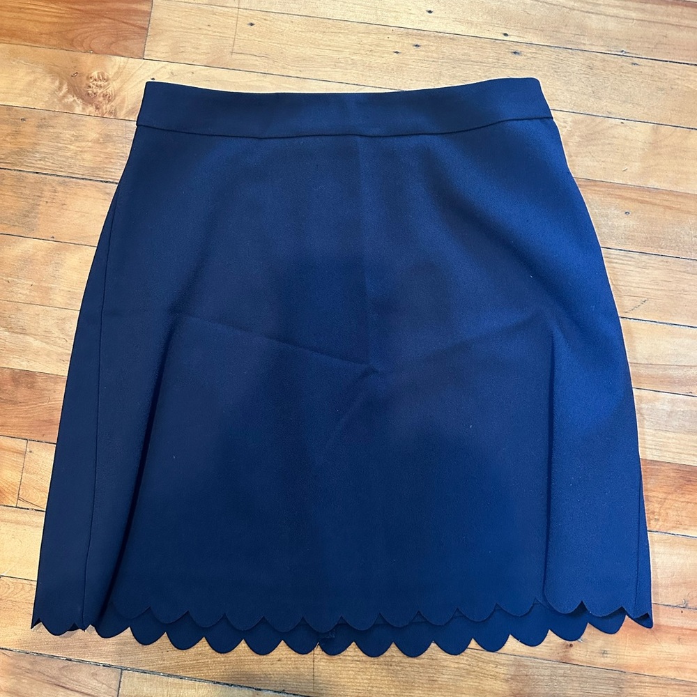 Banana Republic Blue A-Line Skirt with Scalloped Edging